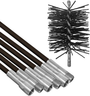 18-Foot Chimney Cleaning Kit - 6x3 Ft Fiberglass R...