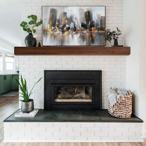 48" Fireplace Mantel Shelf Handmade Real Wood Floa...
