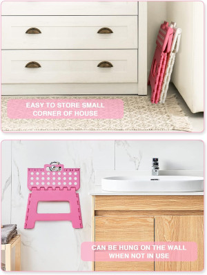 Folding Step Stool 9", Durable Kids Step Stool, He...