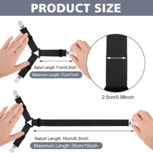 Bed Sheet Holder Straps,4 PCS Adjustable Elastic F...