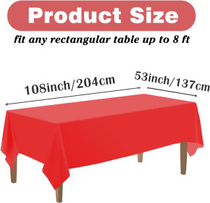 Kopokita 2PCS Red Plastic Tablecloths 54 x 108 Inc...