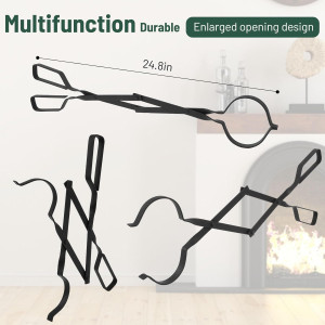 Heavy Duty 33” Long Fireplace Fire Pit Campfire Po...