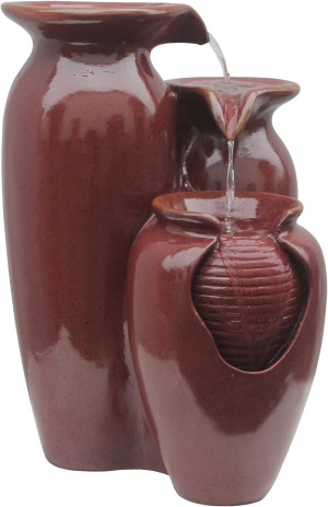 Teamson Home Jar 3 Tiered Floor Waterfall Fountain...