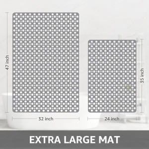 Yolife Large Shower Mat, 47 x 32 inch Non Slip Sho...
