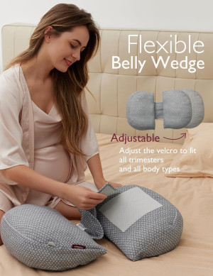 Momcozy Portable Pregnancy Pillow – W Shaped Mater...