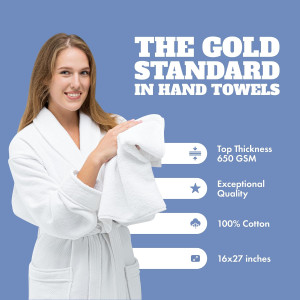 Wealuxe White Hand Towels for Bathroom [12 Pack] C...