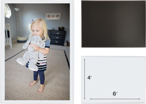 Magnetic Pocket Picture Frame, White, Holds 4 x 6...