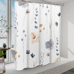 Shower Curtain Watercolor Flower Shower Curtain Se...