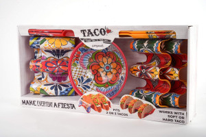 Prepara Taco Fiesta Set for 4, Multicolor Melamine...