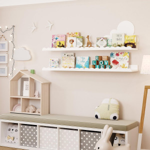 Kids' Bookshelf Set of 4 - White Floating Nursery...
