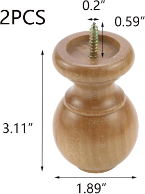 T Tulead Wood Curtain Rod Finial Screw on Curtain...