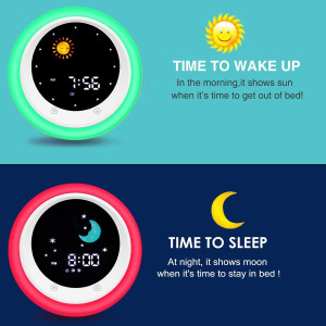 I.CODE Sun & Moon Rise Kids Alarm Clock, Children'...