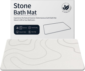 Stone Bath Mat Diatomaceous Earth Shower Mat Non-S...