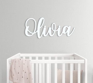Personalized Wooden Name Sign for nursery Wall let...