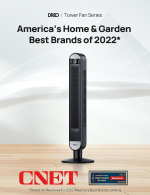 Dreo Tower Fan with Remote, 90° Oscillating Bladel...