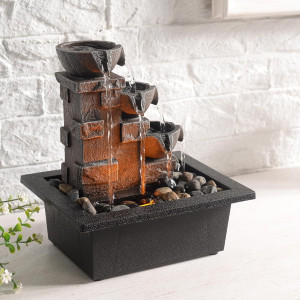 GOSSI Home Décor Imitation 3-Tier Stone Wall Table...