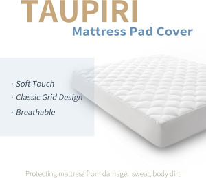 King Quilted Mattress Pad Cover with Deep Pocket (...