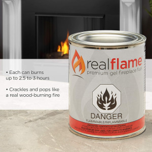 Real Flame Gel Fuel Cans - 24-Pack - Gelled Isopro...