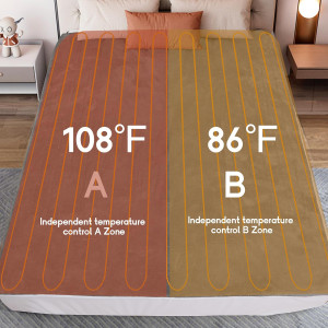 Heated Mattress Pad Queen Size 60"x80", 5 Heating...