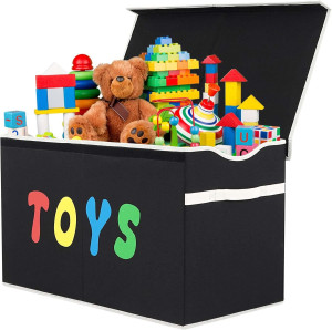 Toy Box Chest, Collapsible Sturdy Storage Bins wit...