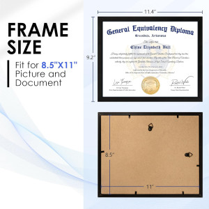 FIXSMITH 8.5x11 Diploma Frame, Black Picture Frame...
