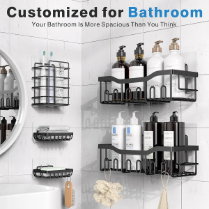 Adhesive Shower Caddy, 5 Pack Rustproof Stainless...