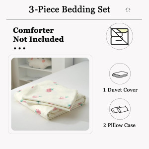 DREAMINGO Cute Strawberry Duvet Cover Full Cotton...