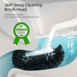 HAMITOR Toilet Bowl Brush Holder Set: Bathroom Dee...
