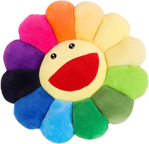 17" Flower Plush Sunflower Seating Cushion - Sunfl...
