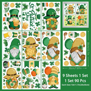 130Pcs St Patricks Day Decorations Window Clings,...
