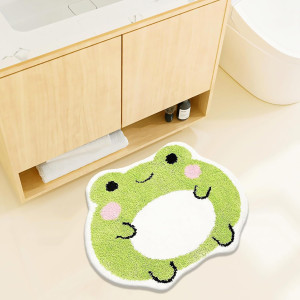 UKELER Bath Mats Cute Frog Shape Bathroom Rugs for...