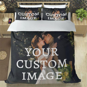 Personalized Custom Bedding Set with Picture, Text...