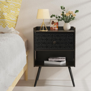 Nightstands Set of 2, End Table with Open Shelf, 2...
