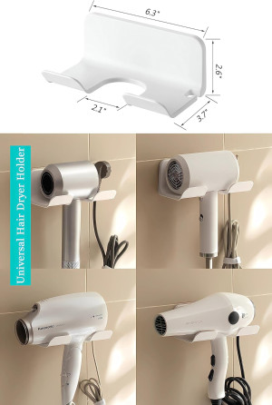 Universal Hair Dryer Holder, Blow Dryer Hanger Wal...