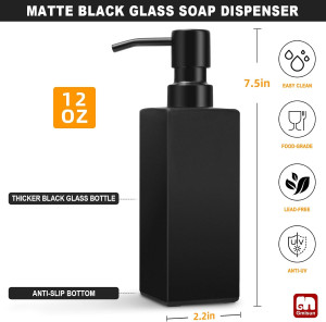 GMISUN Black Soap Dispenser, Soap Dispenser Bathro...