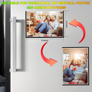 Black Magnetic Picture Frame 4X6 for Refrigerator,...