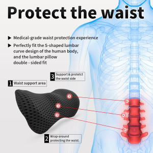 Lumbar Support Pillow Ergonomic Memory Foam Lumbar...