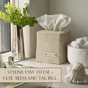 Stylish Tissue Box Cover - This Beige Linen Holder...
