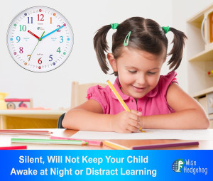 Learning Clock for Kids, Silent Non Ticking, Telli...