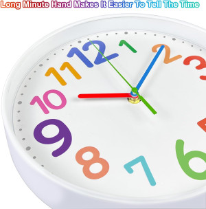 VREAONE Kids Clock-Silent Analogue Classroom Clock...