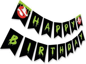 Ghost Busters Inspired Happy Birthday Banner, Horr...