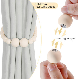 Magnetic Curtain Tiebacks, 2 Pack Curtain Holdback...
