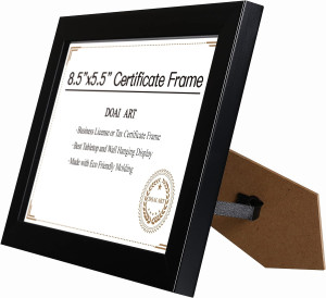 8.5 x 5.5 Business License Frame Black, Profession...