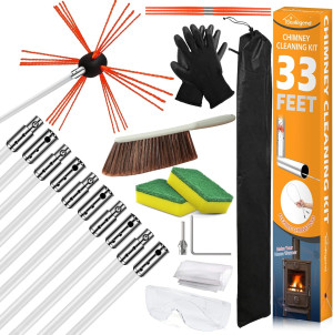 Sealegend 33 Feet Chimney Cleaning Kit Chimney Bru...