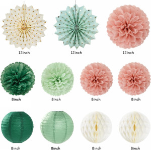 Sage-Green Pink-Gold Boho-Rustic Birthday Party-De...