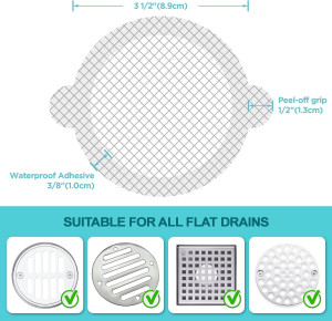 25 Pack, Disposable Shower Drain Hair Catcher Mesh...