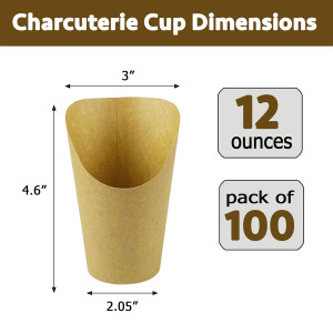CAMKYDE 100 Pcs French Fries Holder, 12oz Disposab...
