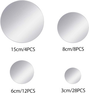 Aneco 52 Pieces Flexible Mirror Wall Stickers Set...