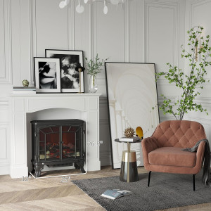 HOMCOM Modern Fireplace Mantel, Surround Mantels f...