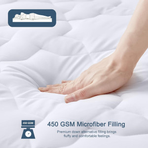 CozyLux Queen Mattress Pad Cotton Deep Pocket Matt...